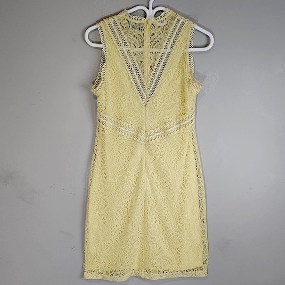 REVOLVE Bardot Yellow Starburst Lace Mini Dress Sz. 8 (Medium) - Picture 8 of 11